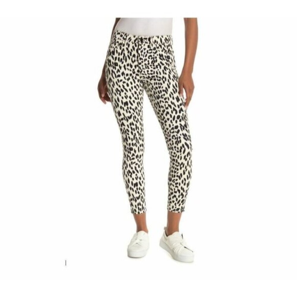 Joe's Jeans The Charlie High Rise Skinny Leopard Print Coated Sz 27 NWT $218
